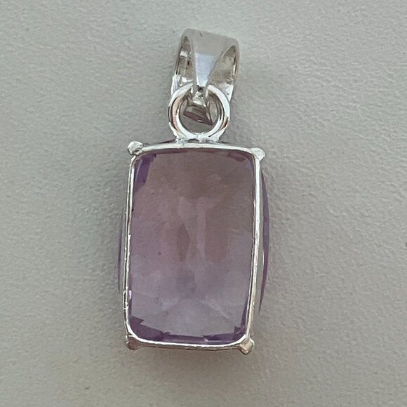 925 Sterling Silver Amethyst Pendant - Picture 4 of 7